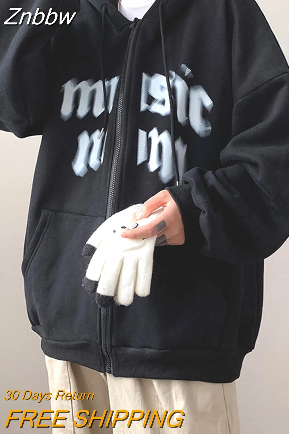 Znbbw Zip Hoodie 2023 Rhinestone Skeleton Sweatshirt Woman Sport Coat Gothic Long Sleeve Oversized Hoodie Y2k Punk Grunge Jacket - Image 12