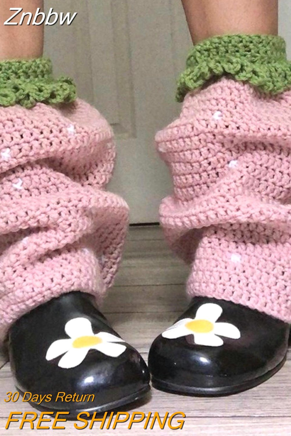 Znbbw Women Kawaii Knit Leg Warmers Contrast Color Cute Knee High Socks Aesthetic Boot Cuffs Cover for Streetwear Clothes Accessories - Image 9