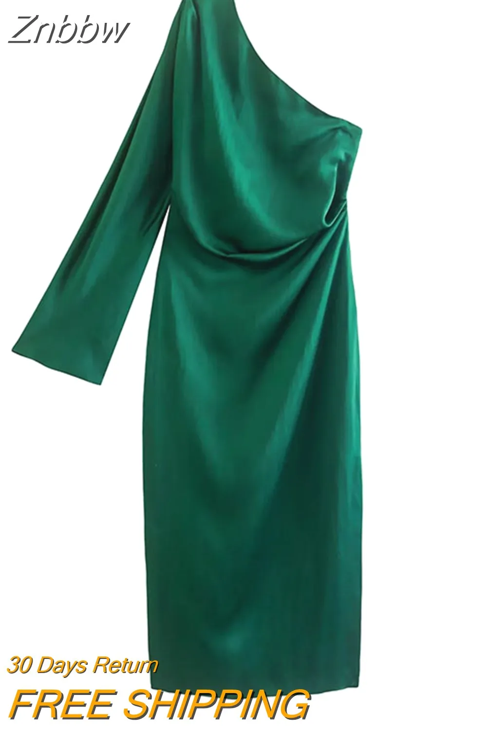 Znbbw Women Solid Sexy Party Dresses Women Single Long Sleeve Slim Bodycon Lady Casual Midi Dress 202306 - Image 2