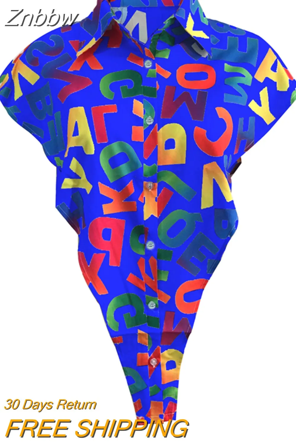 Znbbw Multicolor Letter Print Fashion Oversized Shirt Hollow Out Side White Tops Women Turn-Down Collar Streetwear Blouses - Image 6