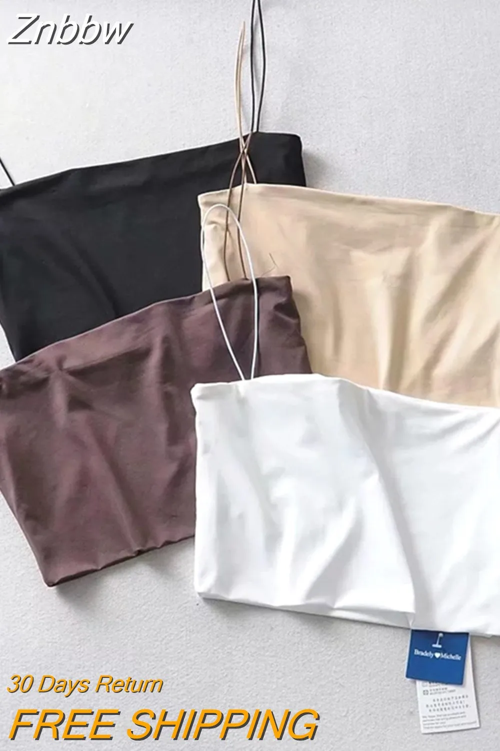 Znbbw Summer Women's Crop Top Sexy Elastic Cotton Camis sleeveless Short Tank Top Bar