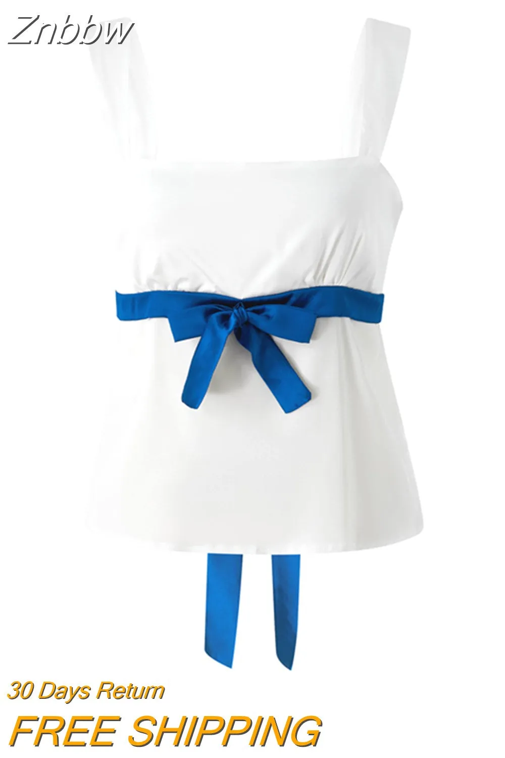 Znbbw Y2K Milkmaid Camisole Top Y2K Fairy Grunge Backless Tie Up Mini Vest Retro Aesthetic Women Crop Top Streetwear - Image 3