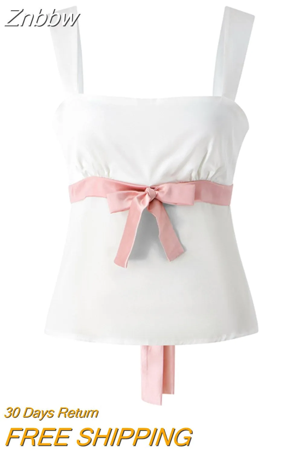 Znbbw Y2K Milkmaid Camisole Top Y2K Fairy Grunge Backless Tie Up Mini Vest Retro Aesthetic Women Crop Top Streetwear - Image 10