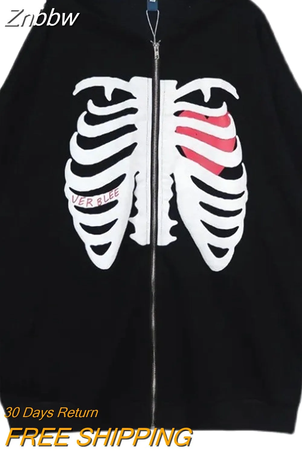 Znbbw Aesthetic Butterfly Zip Up Oversized Sweatshirts Harajuku Long Sleeve Goth Hoodies Y2K Autumn Grunge Punk Coat Retro Clothes - Image 13