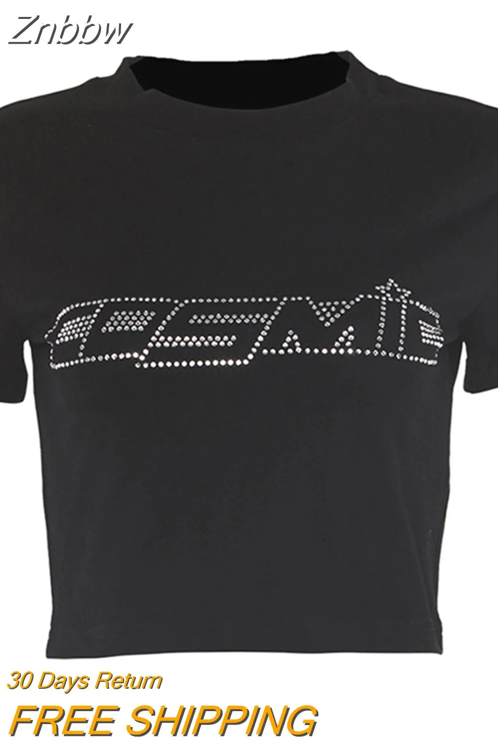 Znbbw Women Teen Girls Gothic Graphic Print Crop Tops T Shirts O-Neck Short Sleeve E-Girl Aesthetic Kawaii Crop Tees Tops Streetwear - Image 6