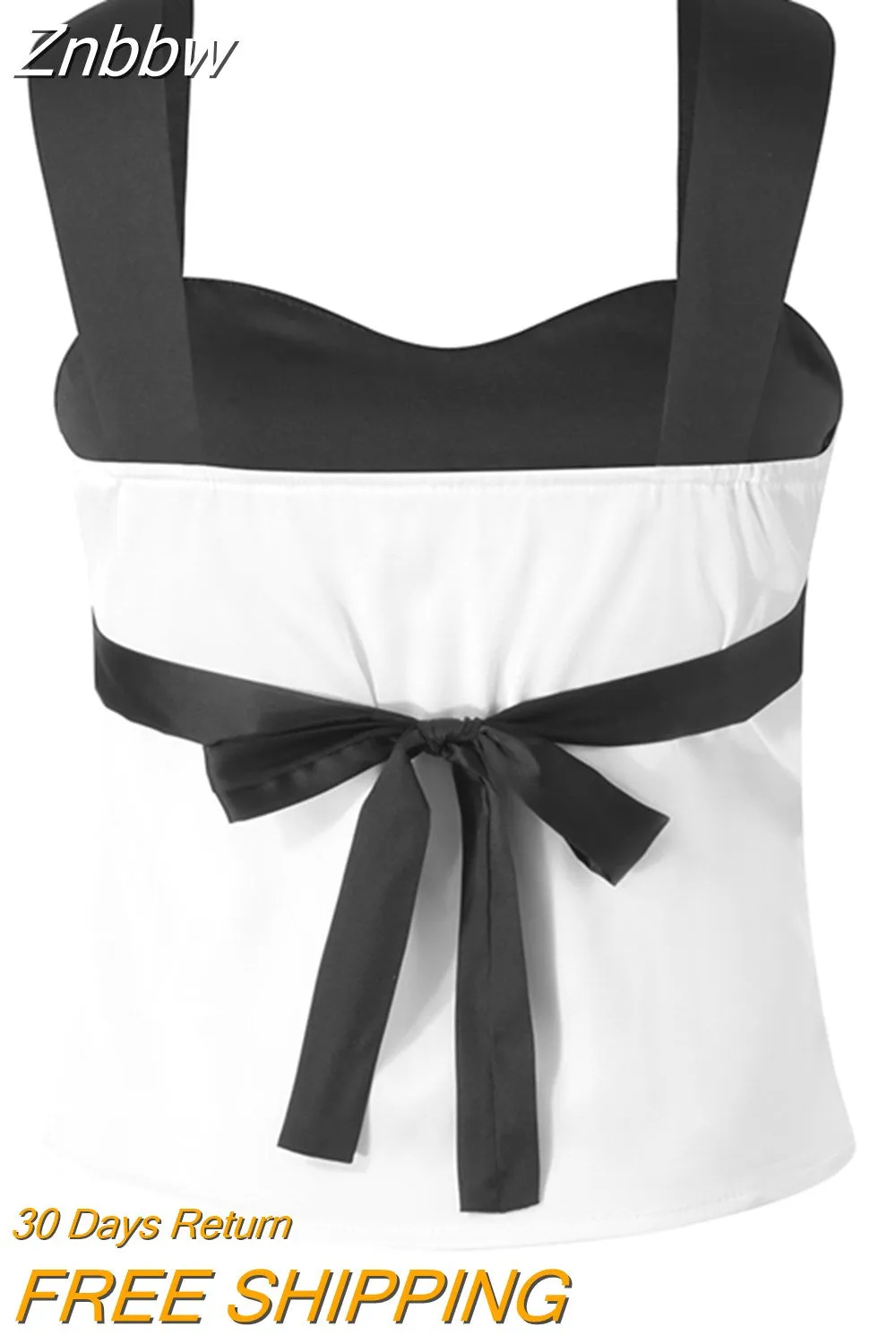 Znbbw Y2K Milkmaid Camisole Top Y2K Fairy Grunge Backless Tie Up Mini Vest Retro Aesthetic Women Crop Top Streetwear - Image 4