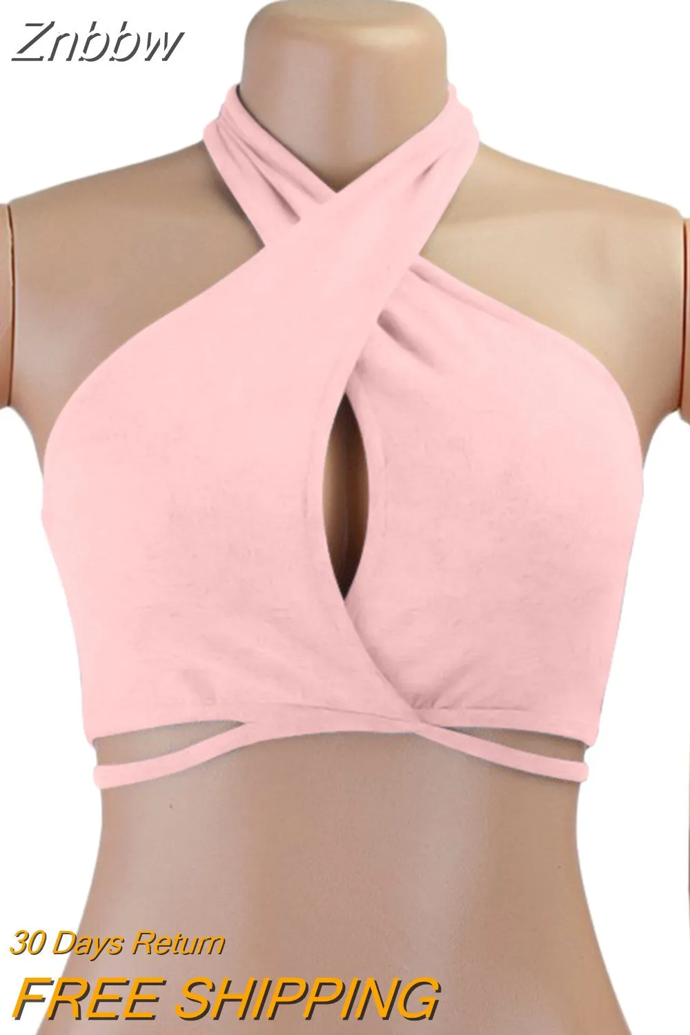 Znbbw Summer Sexy Tank Top White Halter Crop Tops Women Y2k Fashion Casual Female Sleeveless Corset Camisole Cropped Top - Image 6