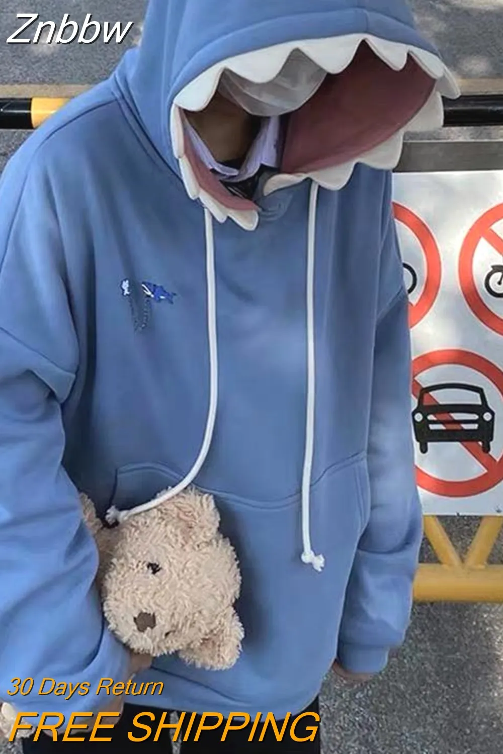 Znbbw Zip Hoodie Y2k Streetwear Loose Vintage Clothes Tops Harajuku Jacket Casual Gothic Oversized Cartoon Patchwork Top - Image 7