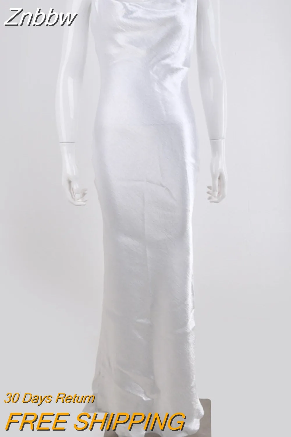 Znbbw Elegant Satin Backless Maxi Dress For Women Gown Summer Spaghetti Strap Sleeveless Night Club Party Long Dress Vestido - Image 8