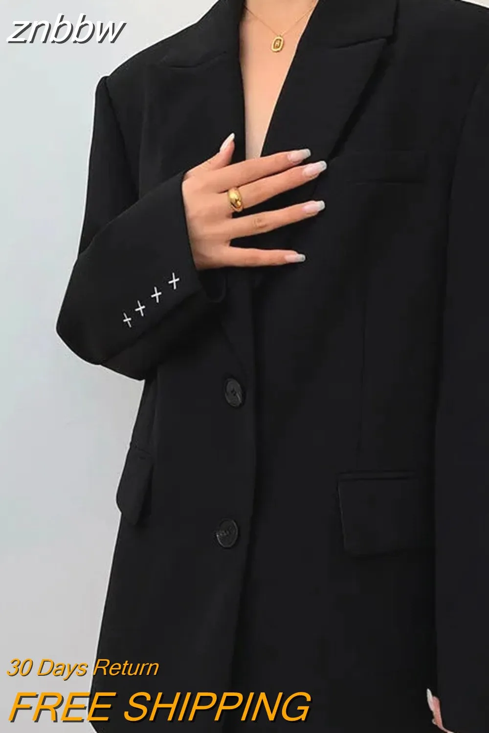 znbbw 2023 Autum Oversize Full Sleeve Long Women Blazer Office Lady Solid Work Suit Blazers Work Female Clothing Jackets Coat - Image 2