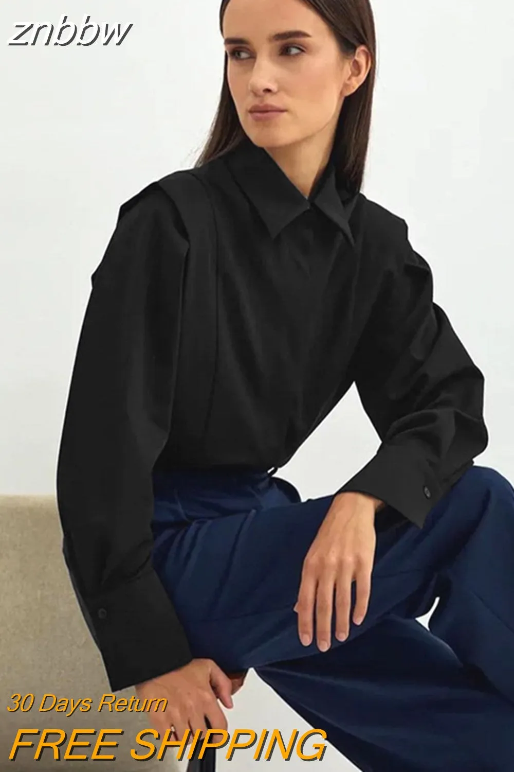 znbbw 2023 Spring New Elegant Long Sleeve Women White Shirt Office Lady Button Up Women Tunic Blouse Work Female Tops Clothing - Image 2