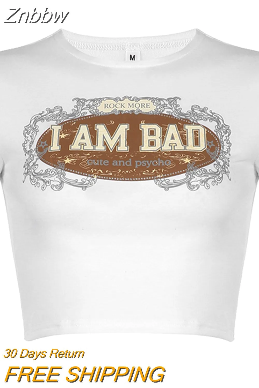 Znbbw Women Teen Girls Gothic Graphic Print Crop Tops T Shirts O-Neck Short Sleeve E-Girl Aesthetic Kawaii Crop Tees Tops Streetwear - Image 25