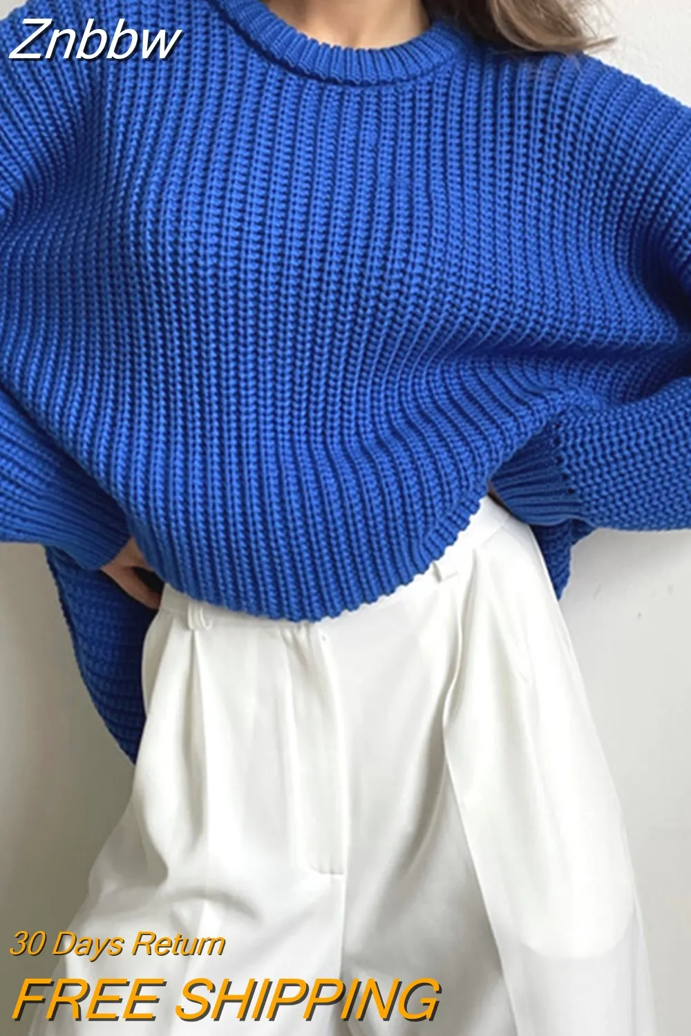 Znbbw O Neck Sweater Women 2023 Autumn Winter Warm Casual Loose Solid Pullovers Basic Soft Elegant Knitwear Jumper Sweaters - Image 8