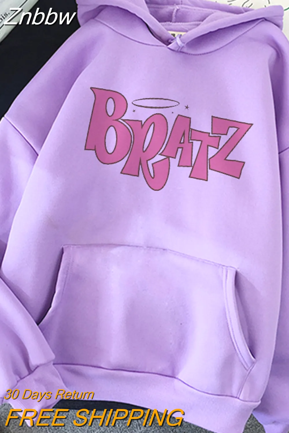 Znbbw Bratz Letter Sweatshirt Women's Casual Pink Top harajuku Fashion Hooded Sweatshirt Long Sleeve Print Graphic Jacket Women - Image 7