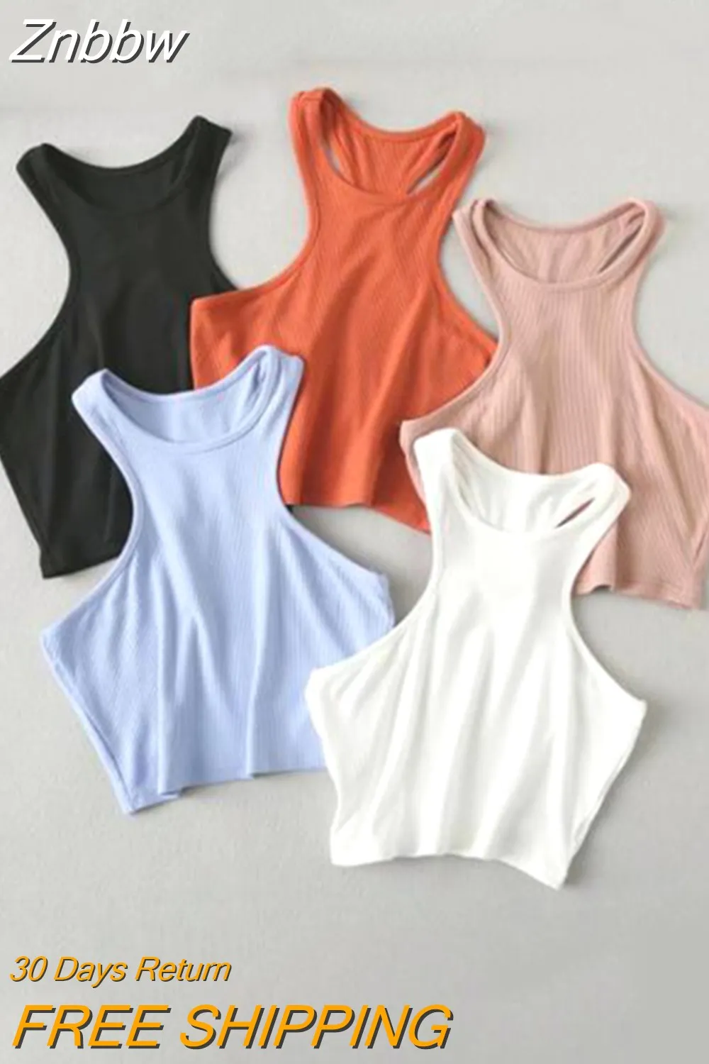 Znbbw Women Racer Back Slim Fit Rib Tank Top