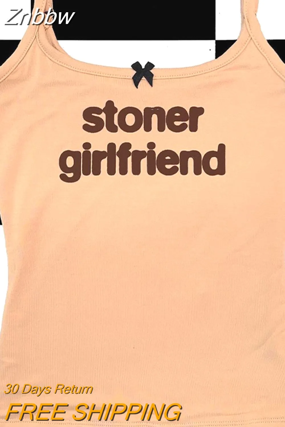 Znbbw Y2K White Letter Print Tank Top Sleeveless Punk Sexy Crop Tops T Shirt Girls Party Retro Aesthetic Casual vintage T-shirt - Image 4