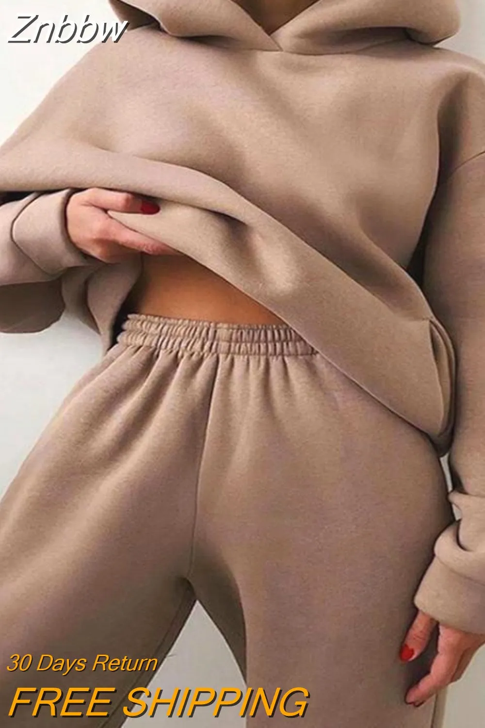 Znbbw Women Tracksuit Solid Casual Long Sleeve Sweatershirts with Trousers Suit Sports Hoodie Sportswear Winter 2023 Two Piece Sets - Image 10