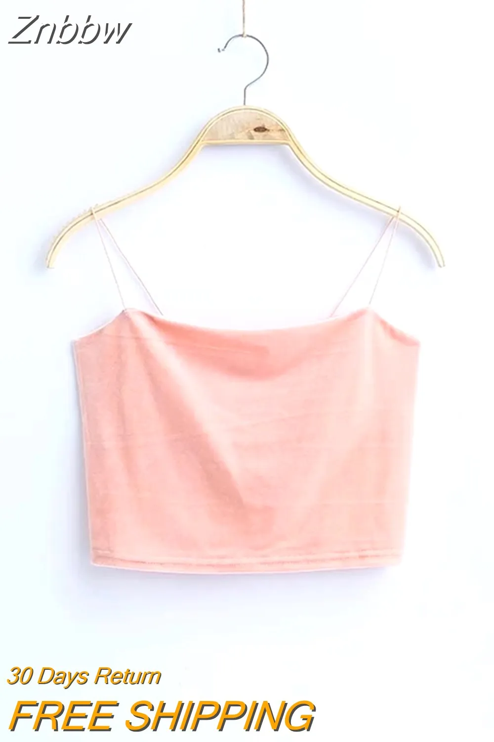 Znbbw Sexy Spaghetti Straps Tank Top Velvet Short Crop Top 7 Colors Sexy Boob Tube Top Bustier Brief Vest T-shirts Tee - Image 10