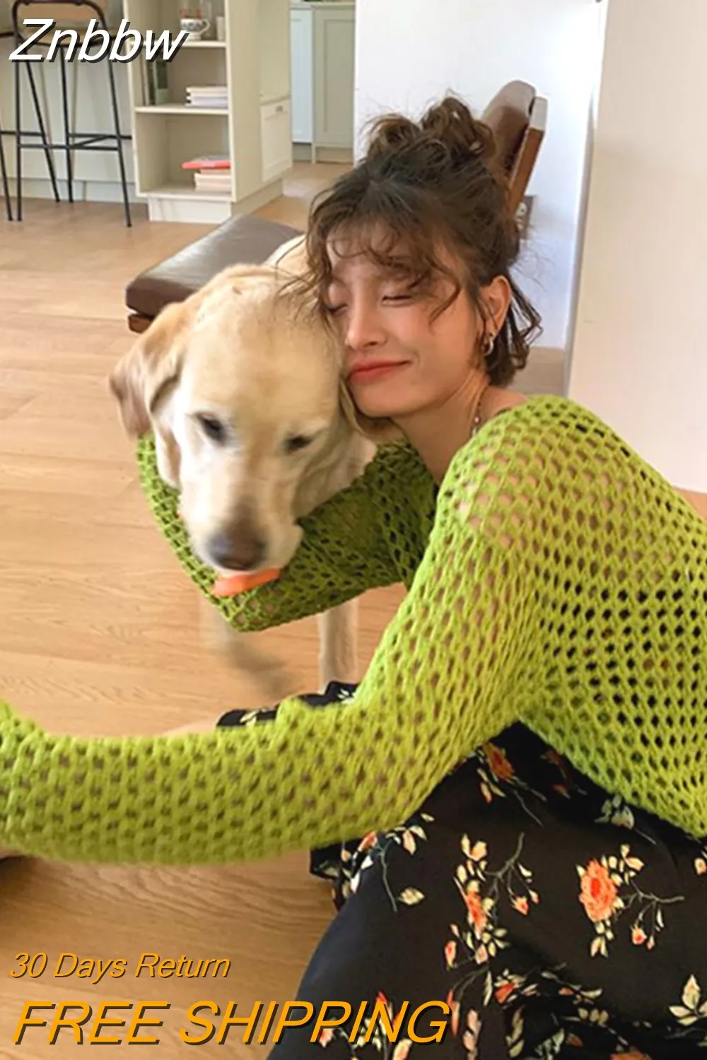 Znbbw Y2K Vintage Green Oversized Sweater Women Harajuku Kpop Hollow Out Smock Pullover Knitted Crop Tops Fairy Grunge 2000s