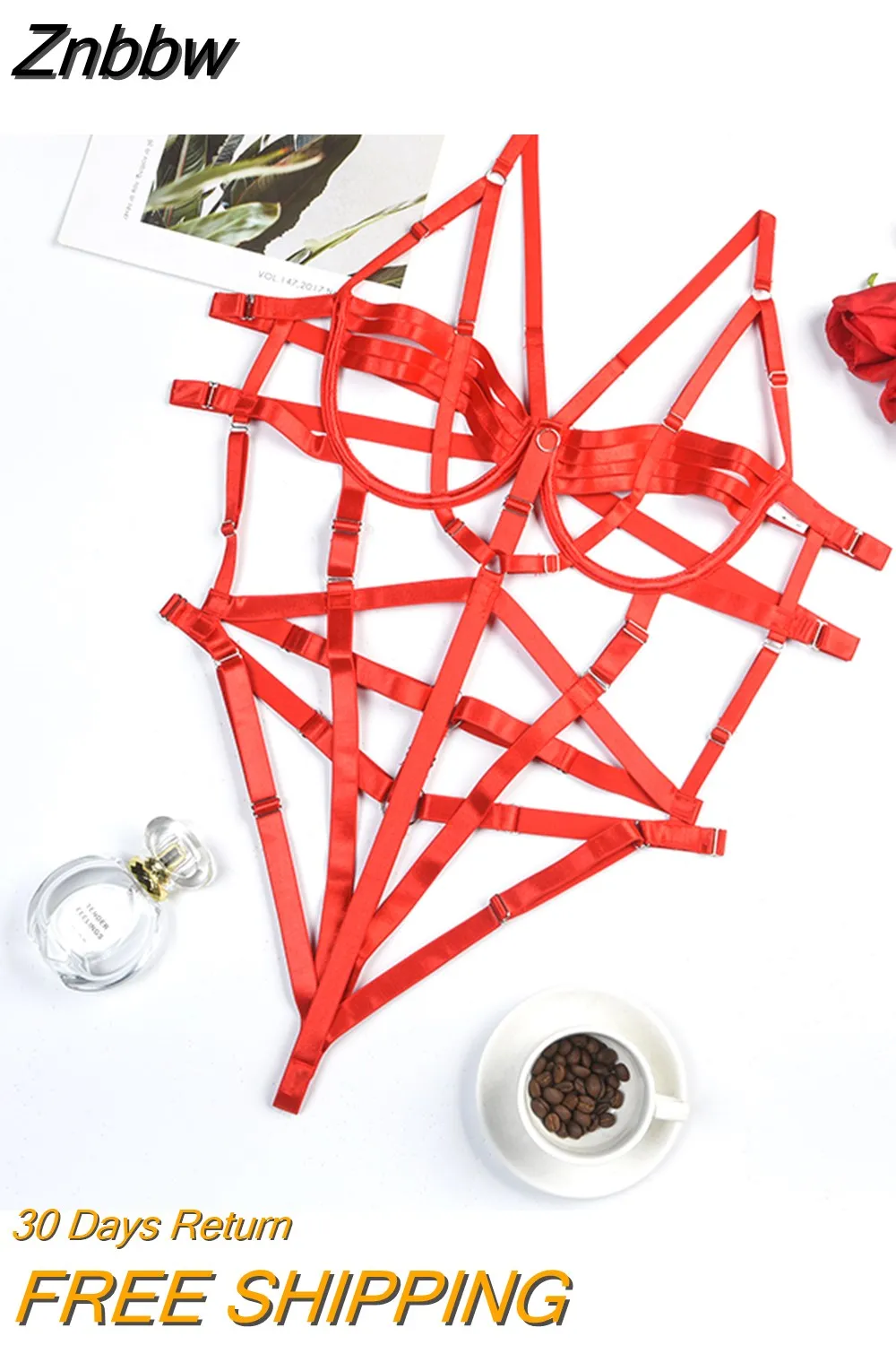 Znbbw Bandage Bodysuit Hollow Out Naked Sexy?Porn Underwear Women Body Uncensored One-Pieces Sissy Exotic Costumes Teddy - Image 4