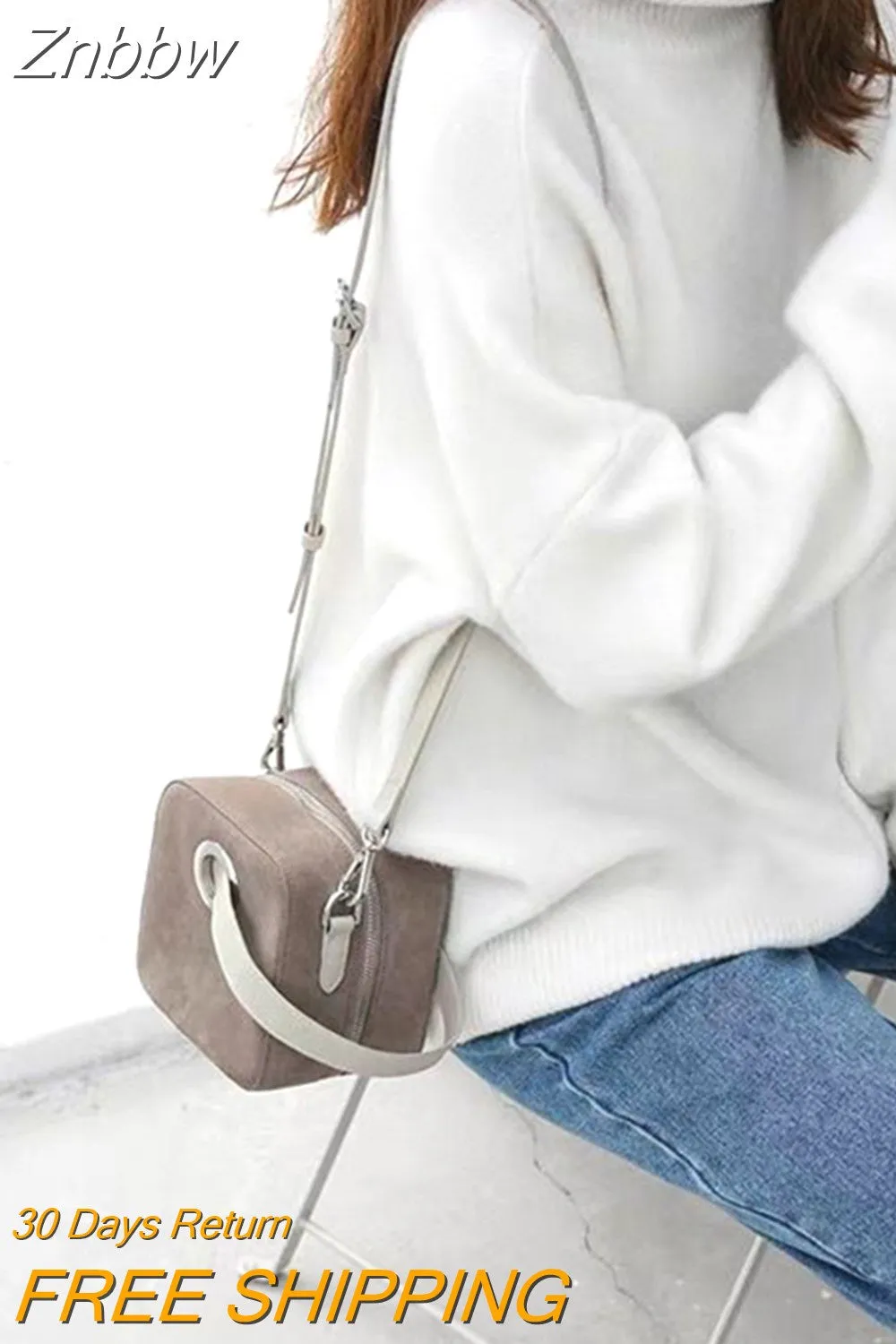 Znbbw Women Turtle Neck Cashmere Sweater 2023 Winter Korean Style Loose Warm Knitted Pullover Lady Casual Long Sleeve Oversize Jumpers - Image 5