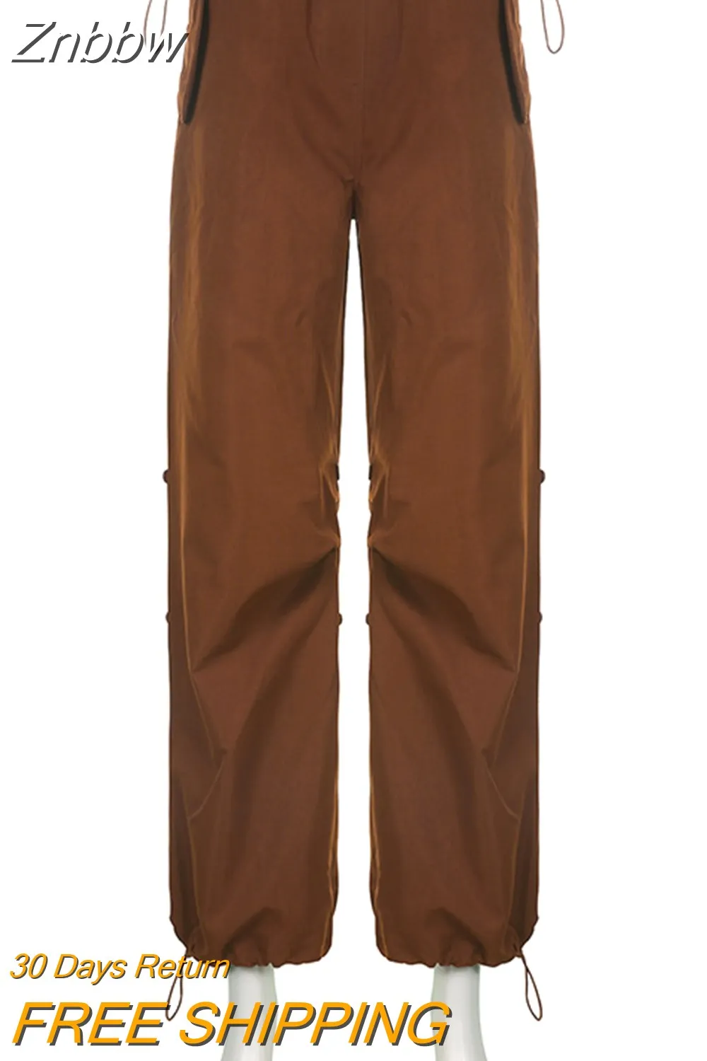 Znbbw Baggy Wide Leg Trousers Streetwear Joggers Solid Punk Chic Sweatpants Vintage Vintage Loose Low Waist Y2K Cargo Pants - Image 4