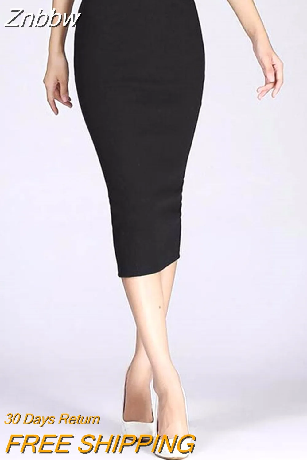 Znbbw Winter Bodycon Skirt Women Stretchable Split Skirt Mid Calf Slim Pencil Skirts For Women Female Knit Skirt - Image 4