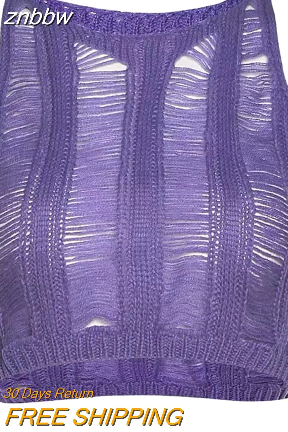 znbbw Sexy Hollow Out Knit Pant Outfits Women Summer Two Piece Sets Sleeveless Tank Tops + Long Pants See Through Beach Club - Image 3