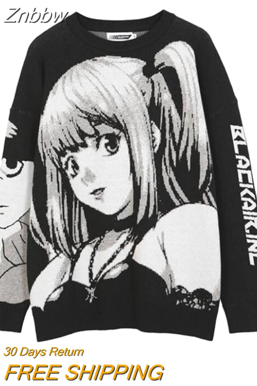 Znbbw Women Sweaters Harajuku 2023 Autumn Winter Hip Hop Knitwear Mens Loose Tops Butterfly Streetwear O Neck Casual Pullover Sweater - Image 4