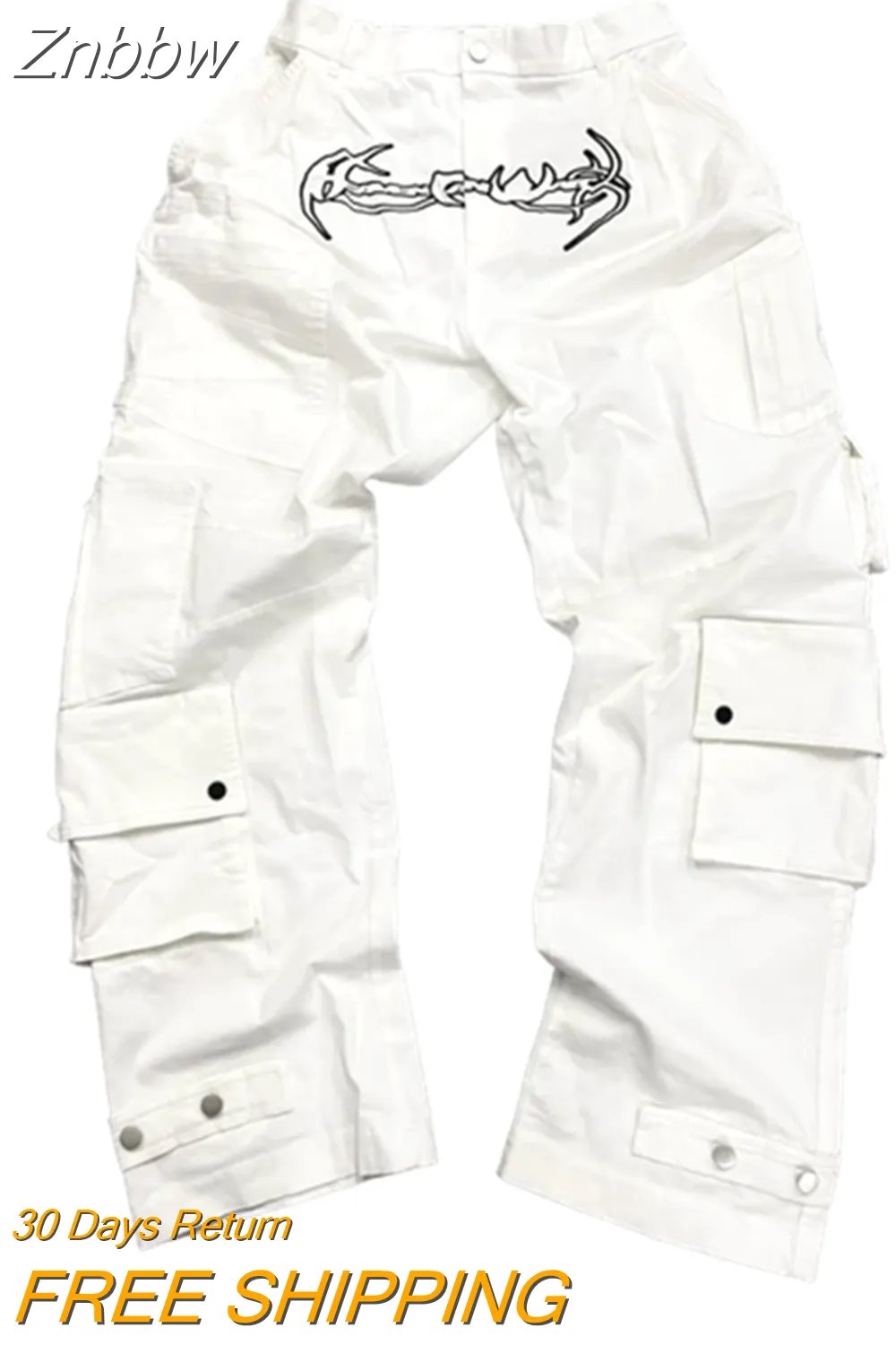 Znbbw women Jeans Punk Rock Hip Hop Gothic Wide Leg Harajuku Trousers Streetwear Y2K men Retro Skull Graphic Baggy Jeans Pants - Image 7