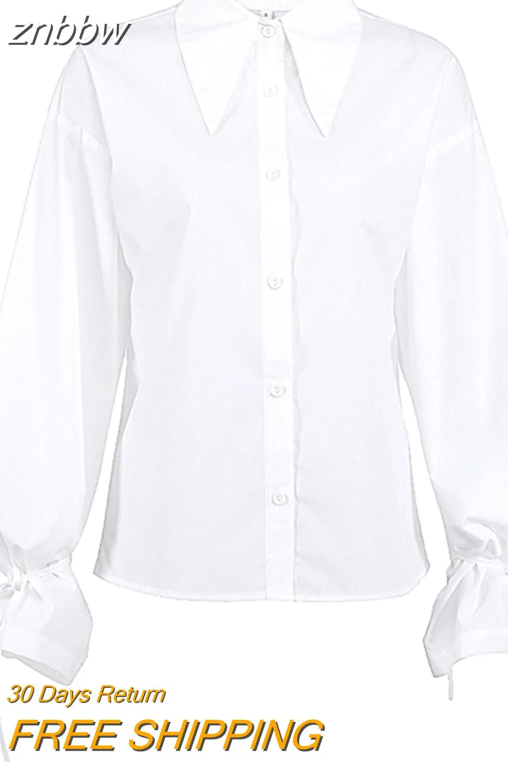 znbbw 2023 Spring Office Lady Long Sleeve Women White Basic Shirt Korea Style Button Women Tunic Blouse Work Female Clothing - Image 2