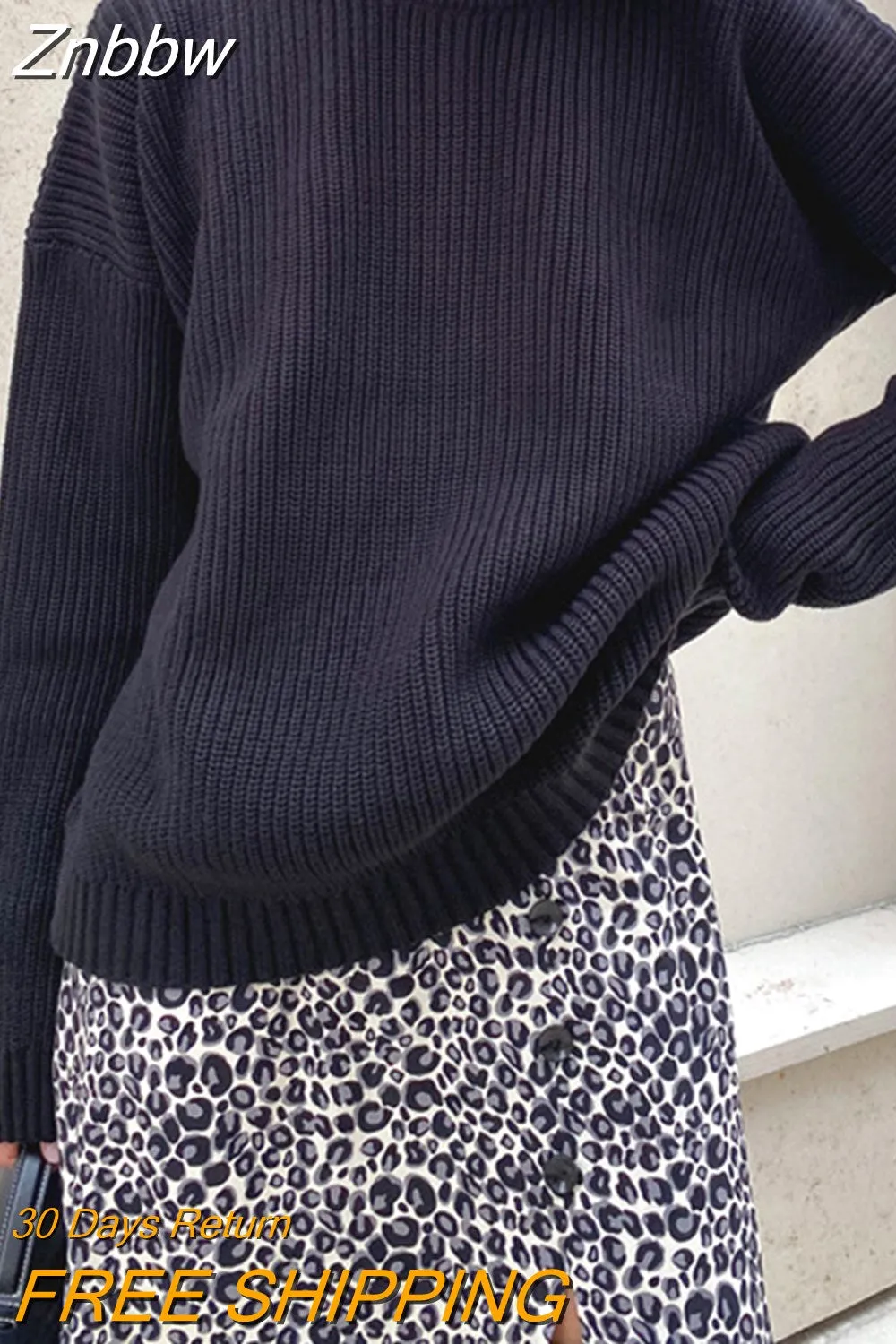 Znbbw O Neck Sweater Women 2023 Autumn Winter Warm Casual Loose Solid Pullovers Basic Soft Elegant Knitwear Jumper Sweaters - Image 11