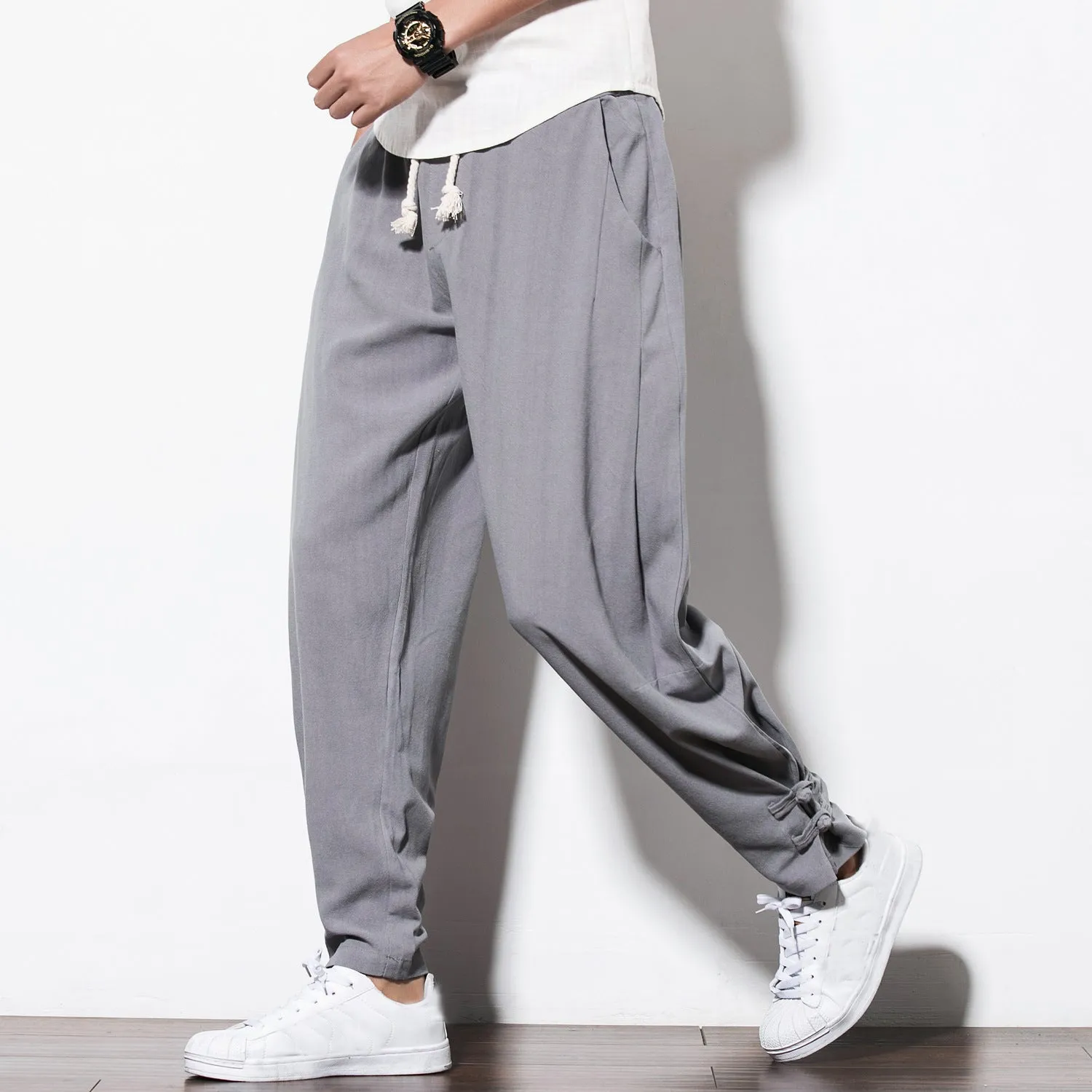 Men's Casual Pants Harun Pants Summer Men's Pants Chinese Linen Men's Cotton Linen Loose Pants 2024 - Image 4