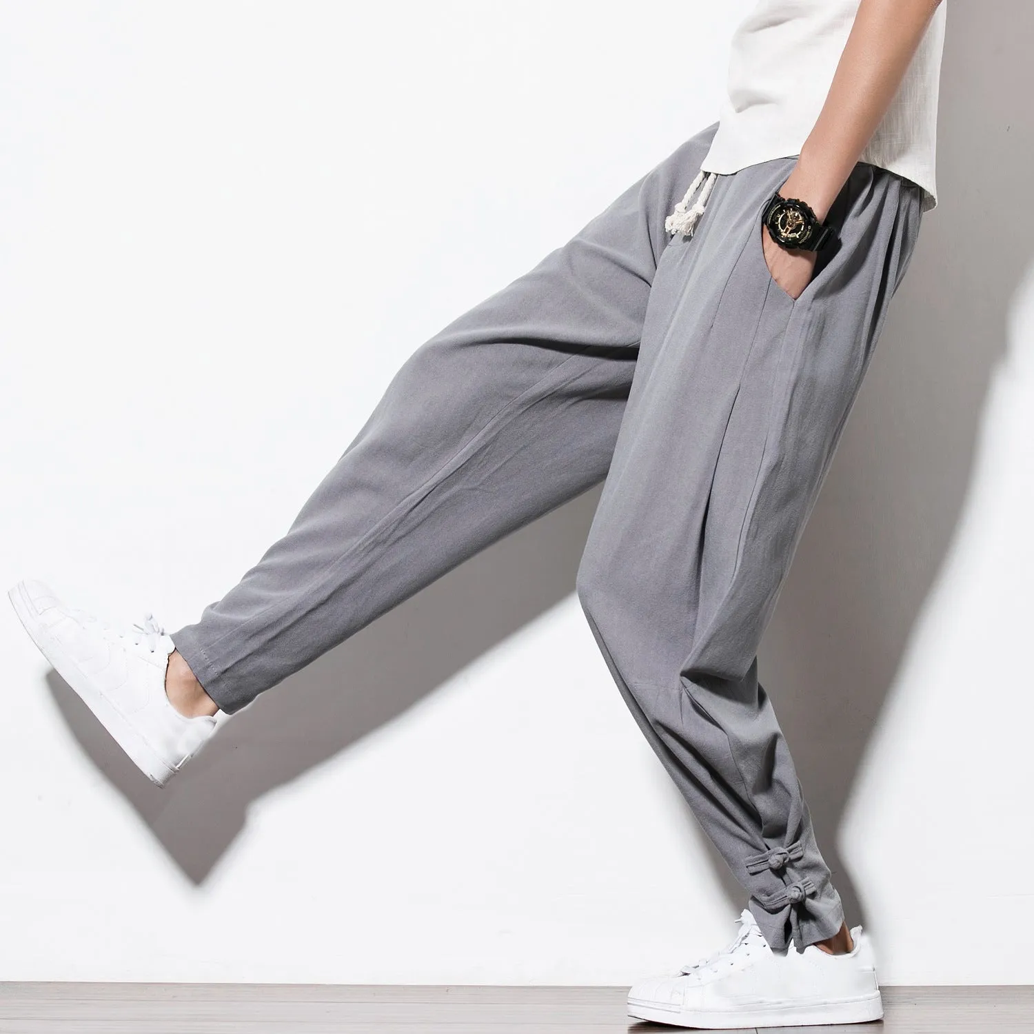 Men's Casual Pants Harun Pants Summer Men's Pants Chinese Linen Men's Cotton Linen Loose Pants 2024 - Image 5