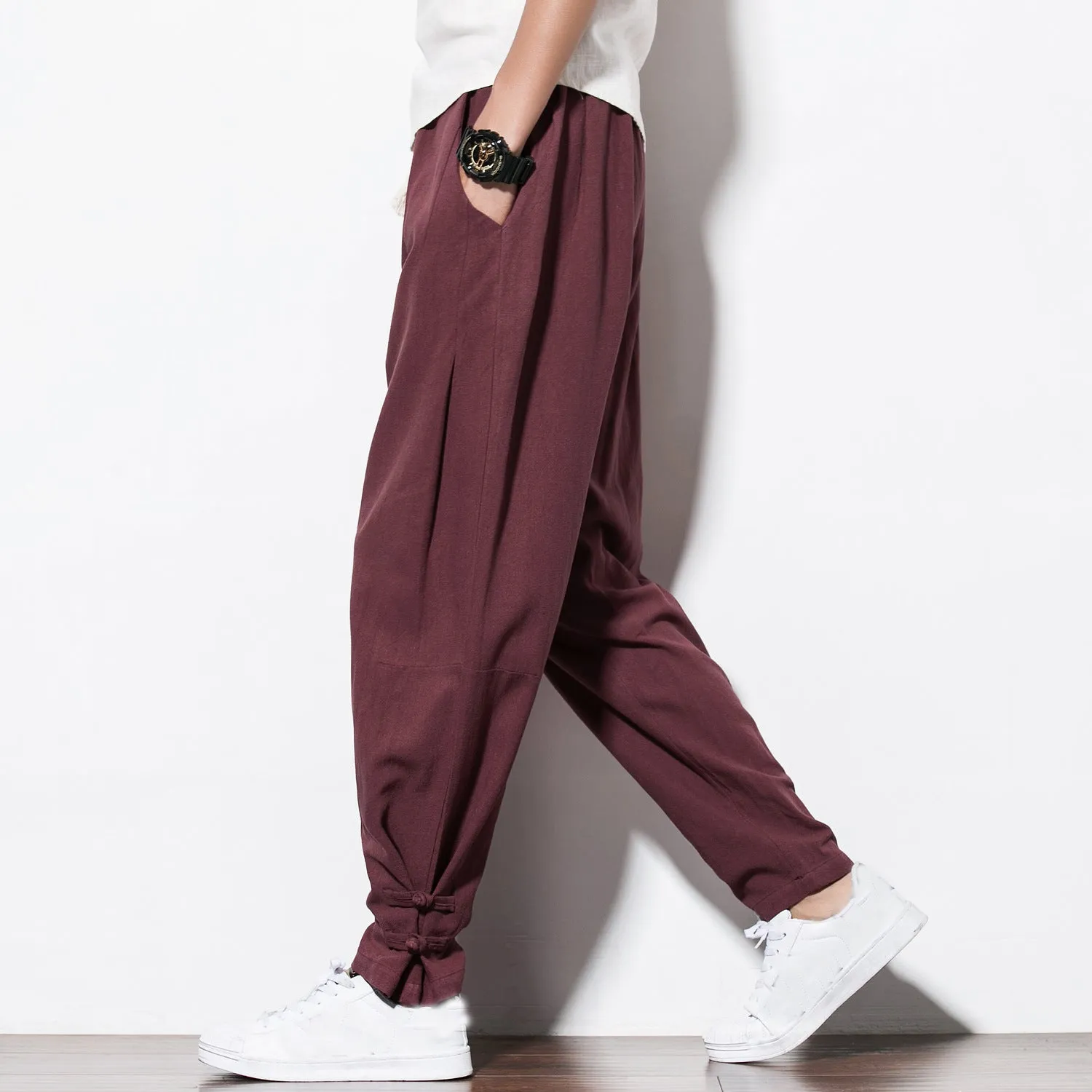 Men's Casual Pants Harun Pants Summer Men's Pants Chinese Linen Men's Cotton Linen Loose Pants 2024 - Image 3