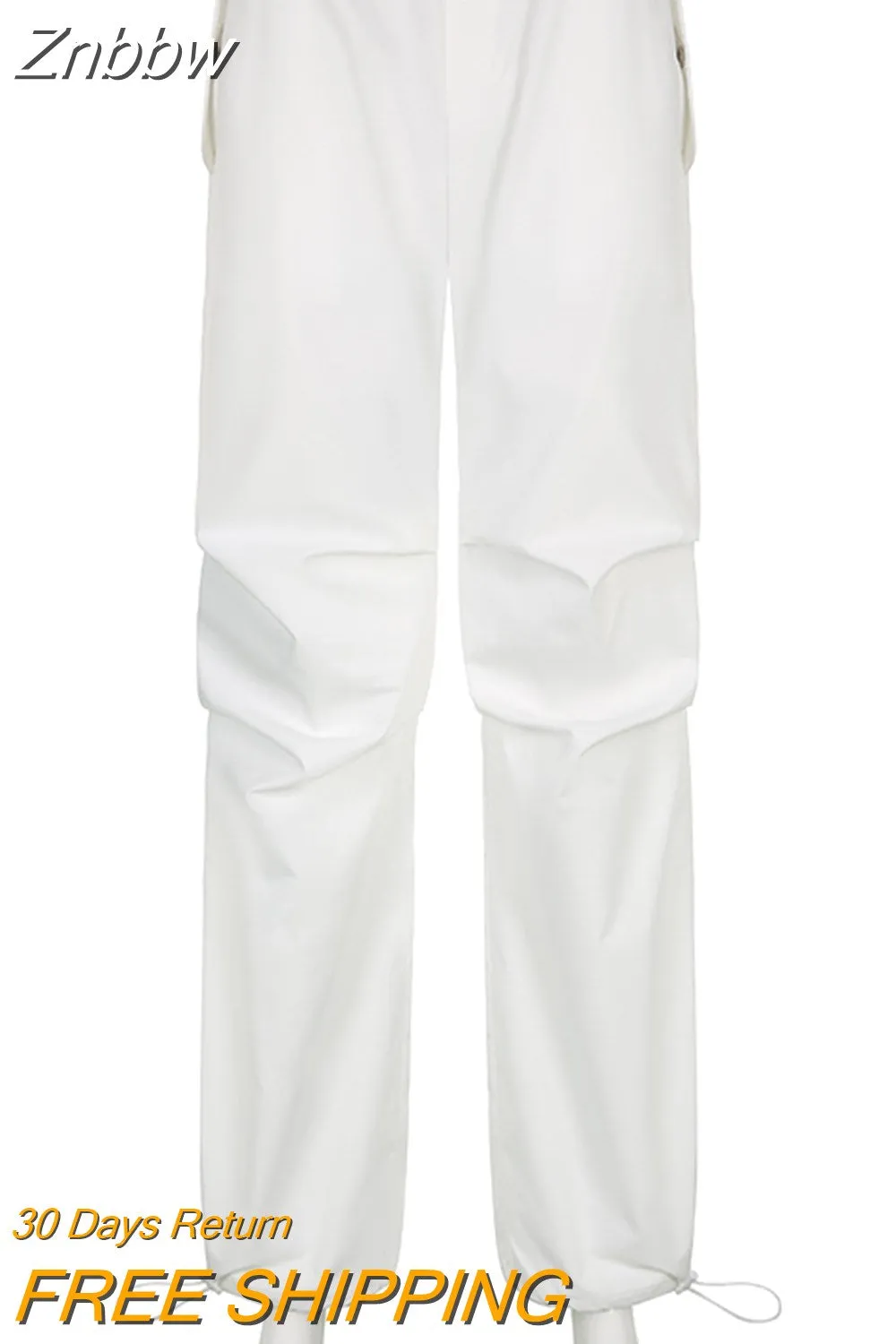 Znbbw Baggy Wide Leg Trousers Streetwear Joggers Solid Punk Chic Sweatpants Vintage Vintage Loose Low Waist Y2K Cargo Pants - Image 2