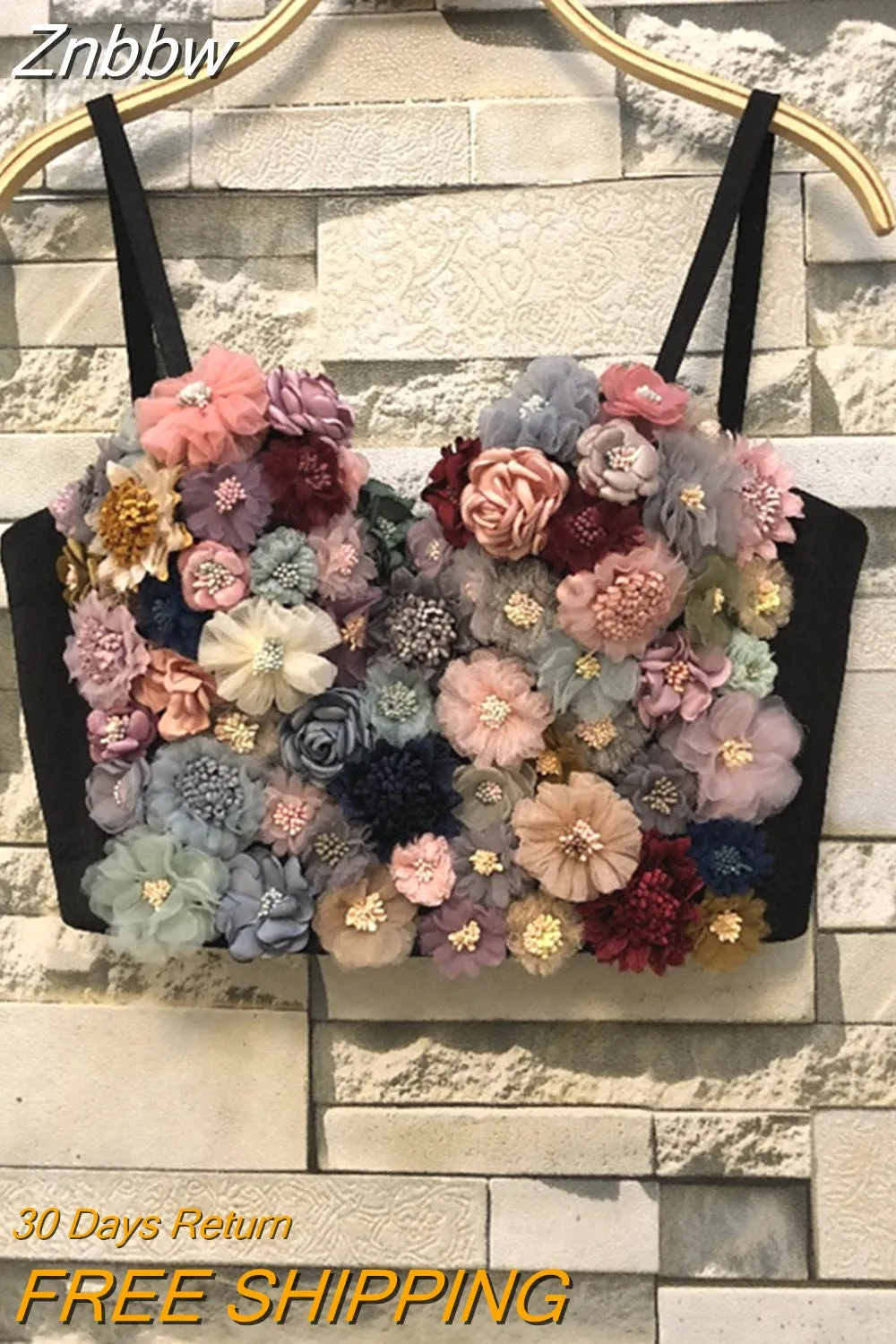 Znbbw 2023 Applique Floral Corselets Women's Bachelorette Bustier Bra Cropped Top Wedding Bralette Vest Sexy Corset Top - Image 2