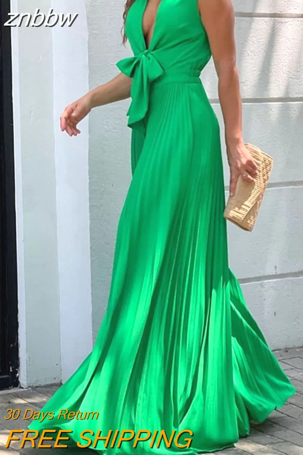 znbbw Women Jumpsuit Summer Fashion V Neck Sleeveless Lapel Solid Pleated Lace Up Loose Wide Legs Romper High Streetwear Female