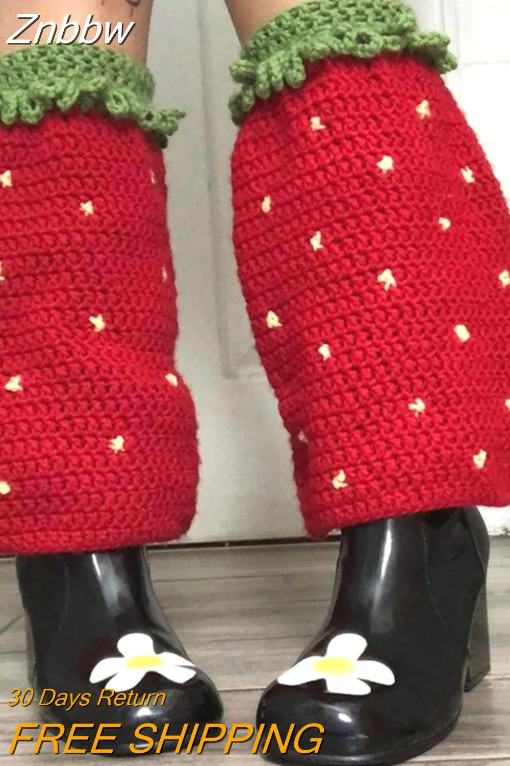 Znbbw Women Kawaii Knit Leg Warmers Contrast Color Cute Knee High Socks Aesthetic Boot Cuffs Cover for Streetwear Clothes Accessories 0410 - Image 10