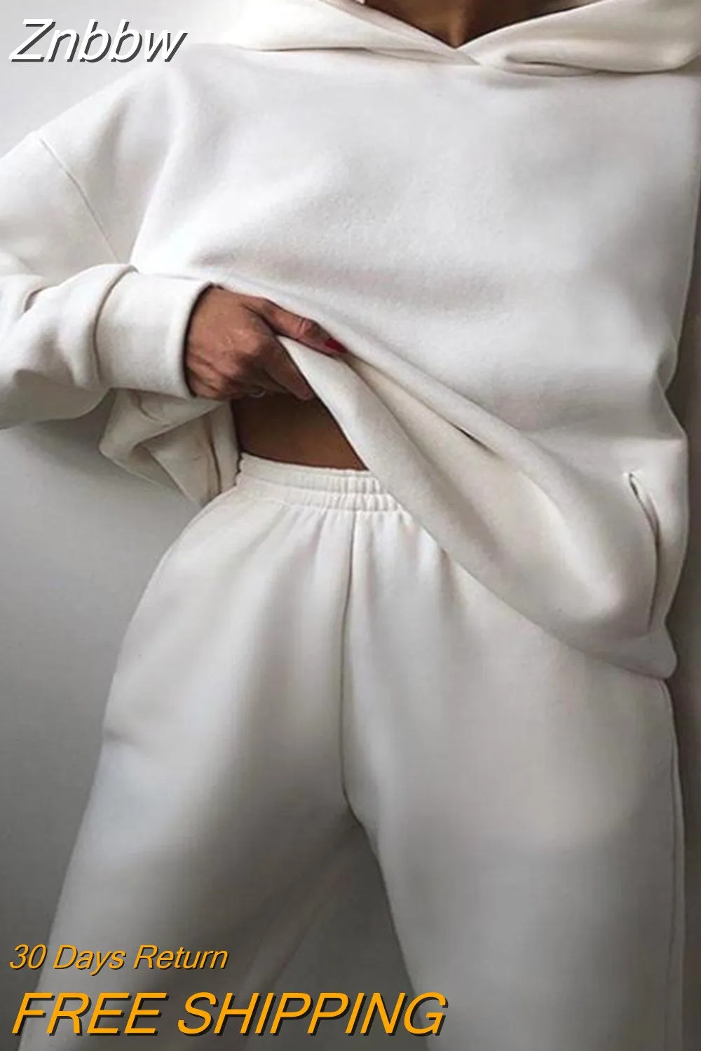 Znbbw Women Tracksuit Solid Casual Long Sleeve Sweatershirts with Trousers Suit Sports Hoodie Sportswear Winter 2023 Two Piece Sets - Image 16