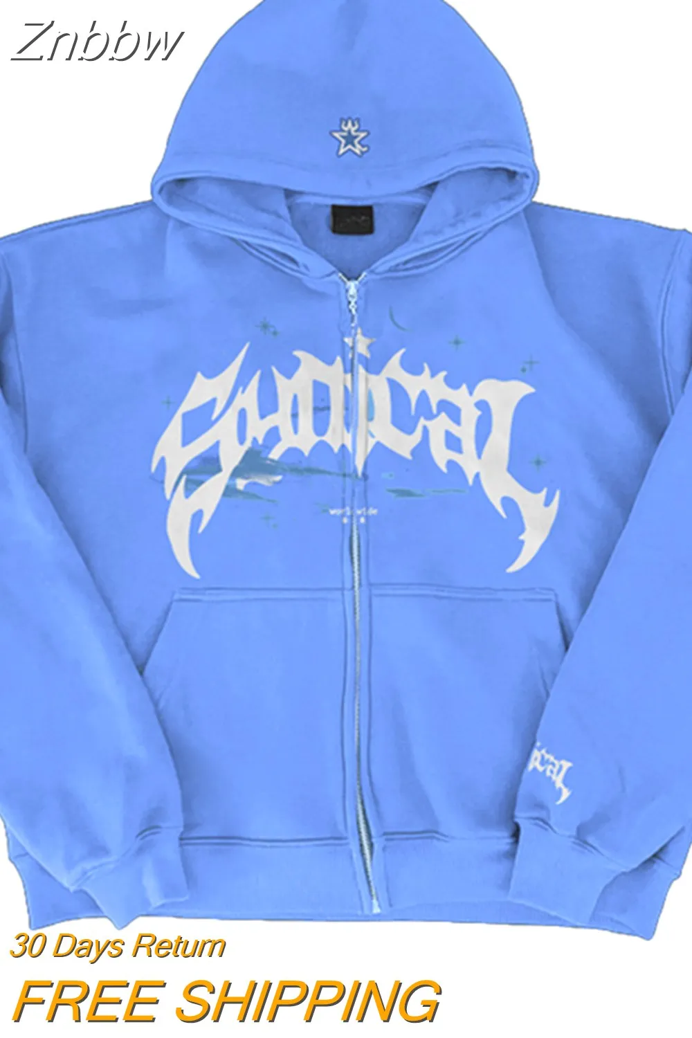 Znbbw Women's Halloween Casual Hooded Coat Long Sleeve Spider Web Print Zip Up Hoodie with Pockets - Image 18