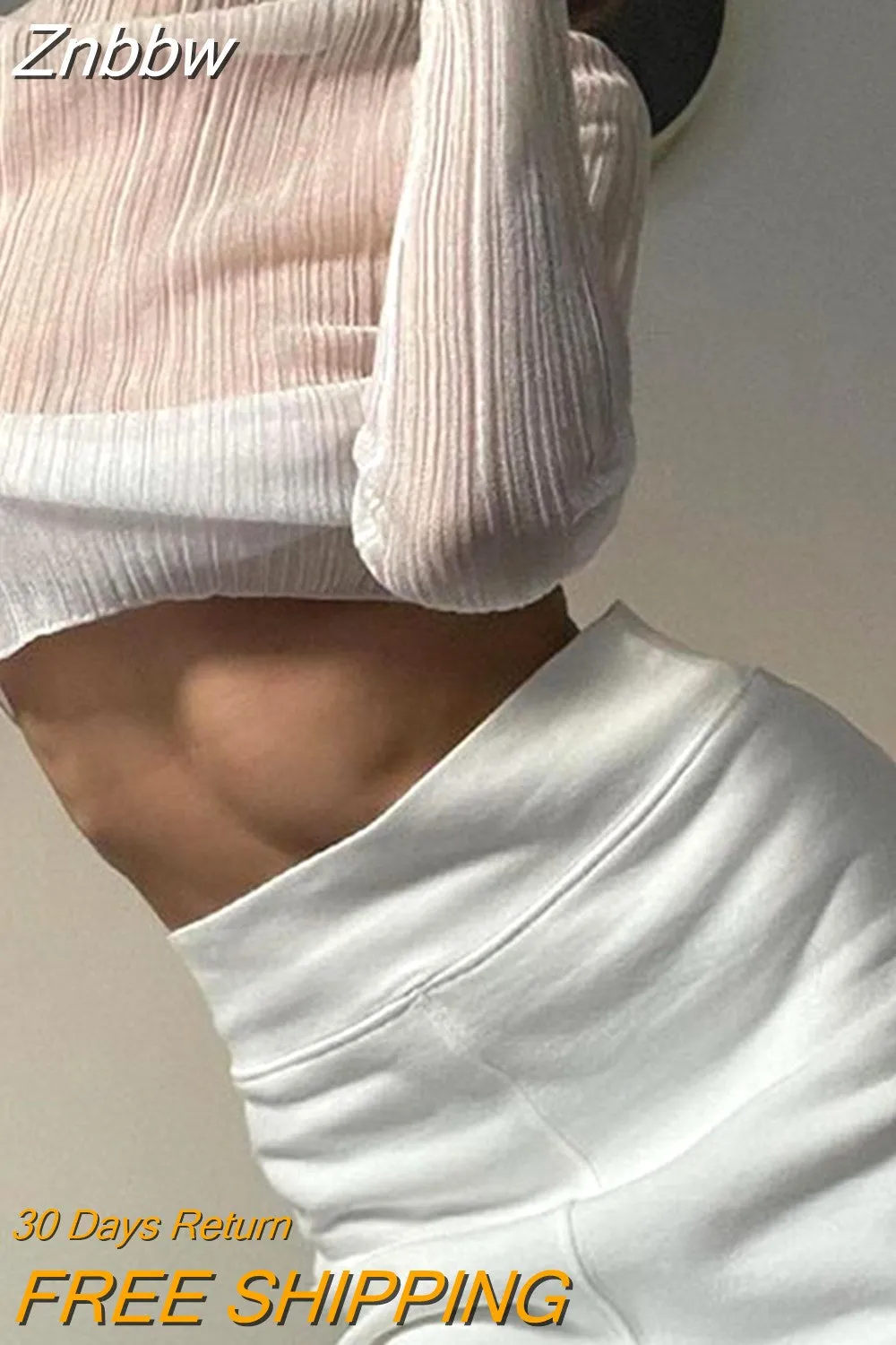 Znbbw Fall Elegant See Through Long Sleeve Mock Neck Women Tops Fashion Streetwear Sexy T-Shirts Tees Slim Clothes