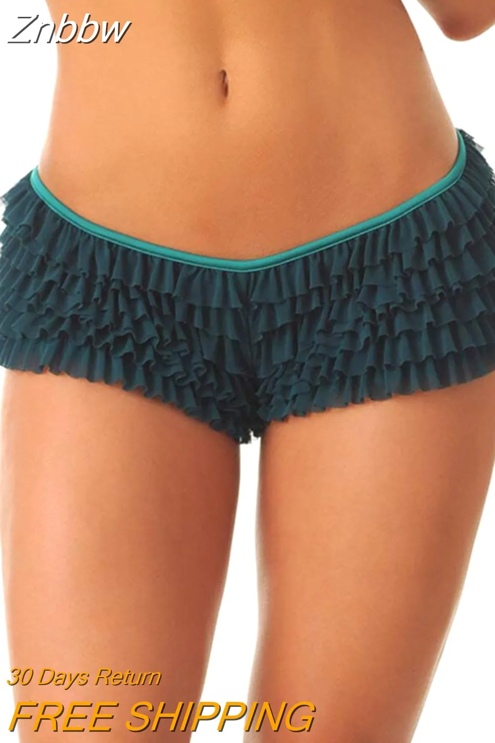 Znbbw Womens Boy Shorts Panties Coquette Ruffle Shorts Bloomers Lace Sissy Frilly Knickers Layered Boyshort Clubwear Dance Short - Image 7