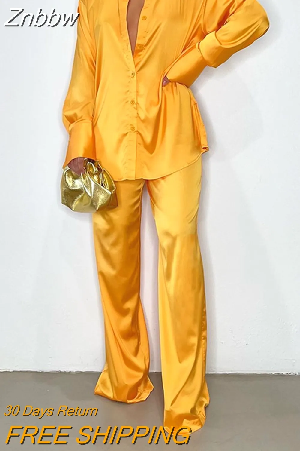 Znbbw Women Printed Long Sleeve Shirt 2 Piece Set Elegant Lapel Single-breasted Tops Suit 2023 Female Wide Leg Pants Outfits 914 - Image 10