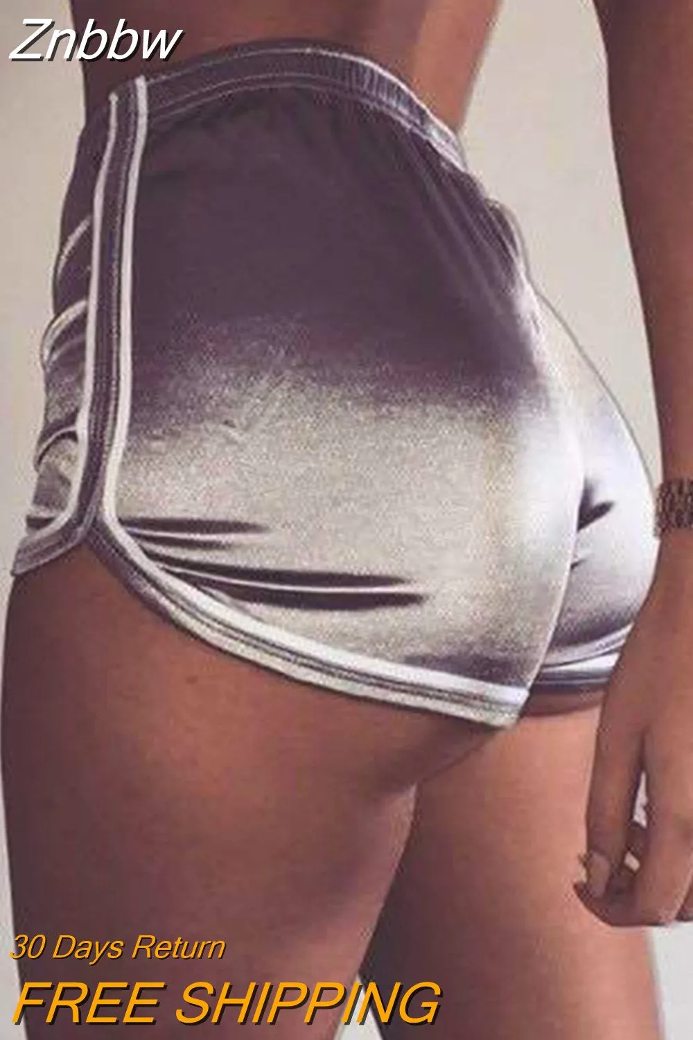 Znbbw Women Shorts Summer Silk Slim Beach Casual White Egde Shorts Hot