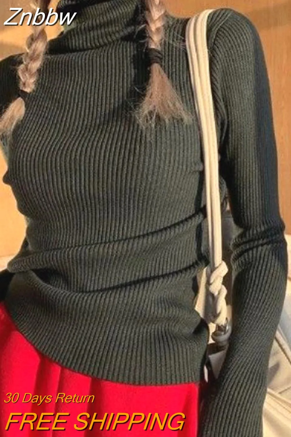 Znbbw Sweaters 2023 Autumn Winter Casual Soft Casual Soft Slim Knitted Pullove Soft Warm Jumper Y2K Long Sleeve Sweaters - Image 10