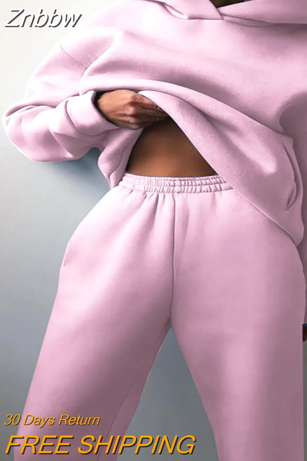 Znbbw Women Tracksuit Solid Casual Long Sleeve Sweatershirts with Trousers Suit Sports Hoodie Sportswear Winter 2023 Two Piece Sets - Image 15