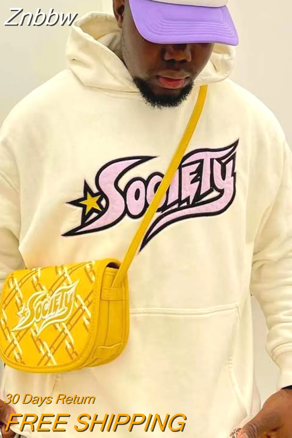 Znbbw Letter Print Long Sleeve Pullover Goth Hoodies Y2K Sweatshirt jacket Macaron Zip sweatshirt oversized Men's clothing Top