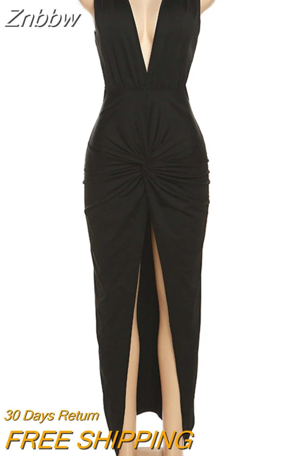 Znbbw Backless Maxi Dress Women 2023 Summer Sexy Evening Party Sleeveless Bodycon Long Dresses Elegant Birthday Nightclub Clothes - Image 2