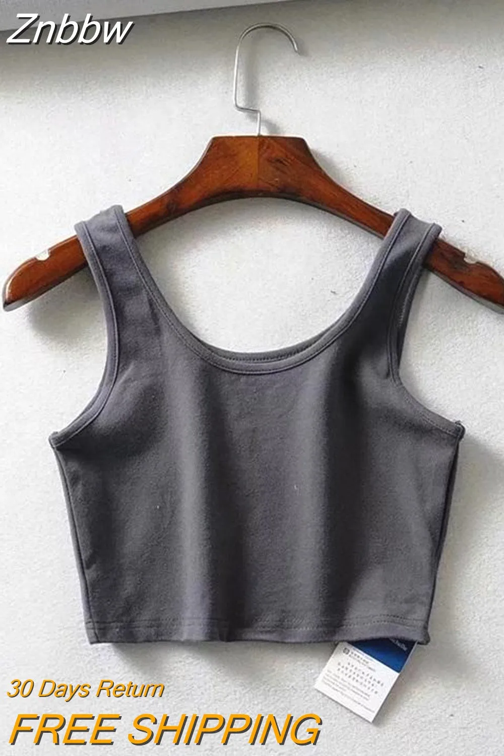 Znbbw women summer crop tops sleeveless short cotton u collar knitted bar - Image 5